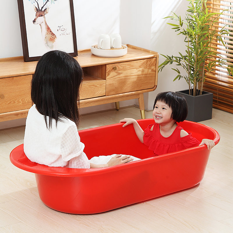 Thickened children's bathtub bath basin plastic adult bath basin home laundry basin aquaculture seafood long basin