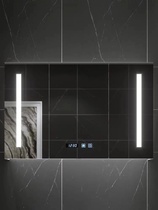 Nordic luxury smart mirror cabinet touch multi-function defogging toilet wall storage locker solid wood mirror box