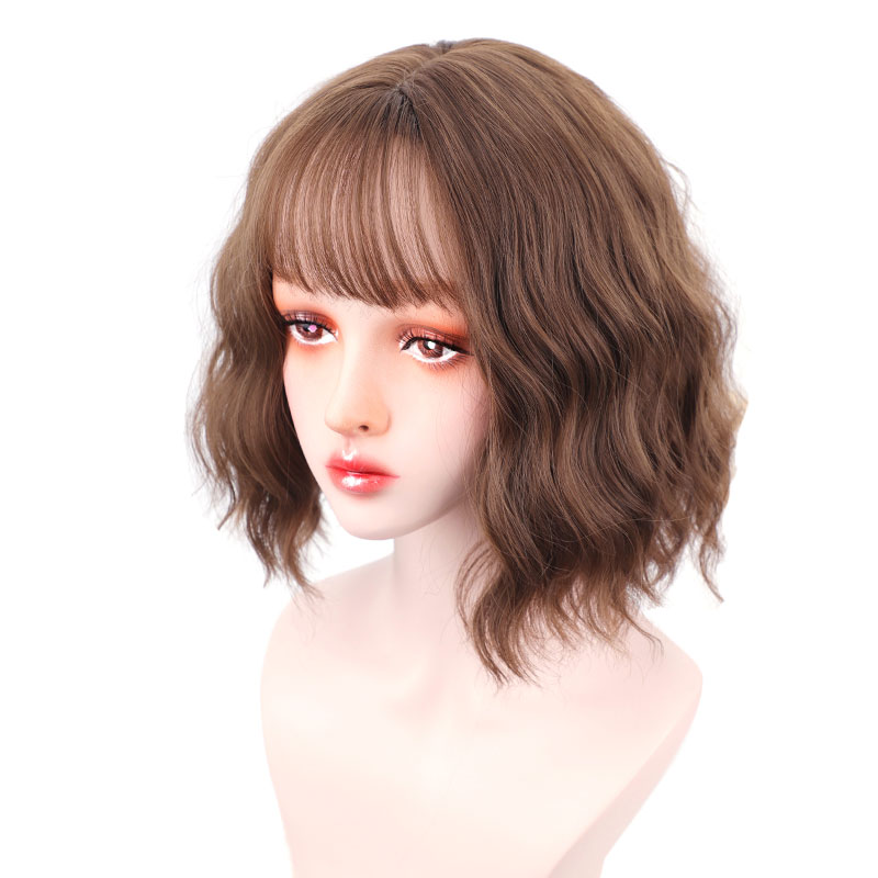 Wig Female Short Hair Round Face And Short Hair And Long Red