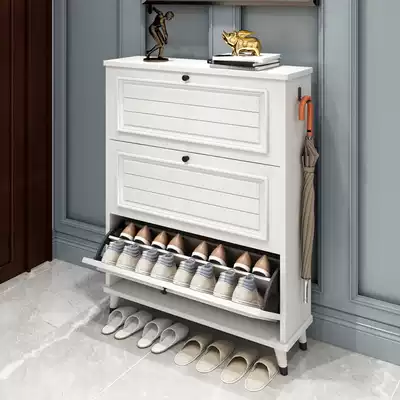 American ultra-thin shoe cabinet household door large-capacity dump narrow shoe rack entrance space-saving storage Jane European foyer cabinet