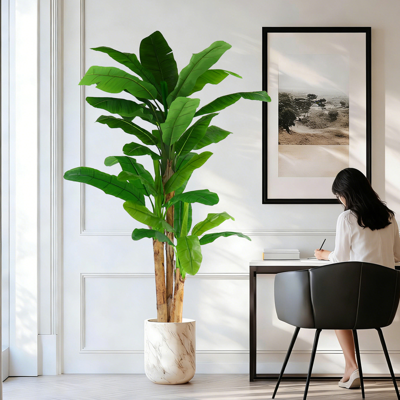 Artificial Green Plant Banana Tree Decoration Landscaping Large Leaf Banana Fake Tree Potted Plant Living Room Floor-Standing Artificial Green Plant