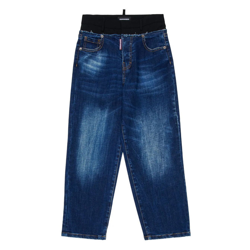 D2 Italian Street Fashion Brand Women's Clothing European and American Style Straight Loose Washed Vintage Jeans Niche D2 Italian Street Fashion Brand Women's Clothing European and American Style Straight Loose Washed Vintage Jeans Niche
