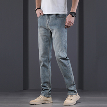  Mr Wu high-end retro jeans mens summer new loose straight pants casual thin mens trousers trend