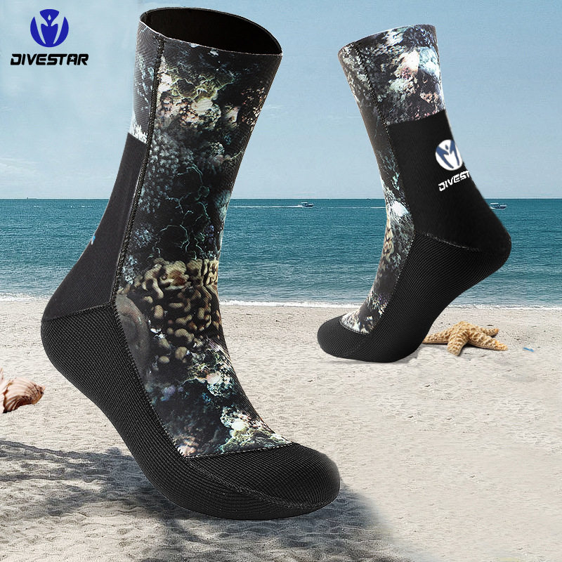 Diving Socks 3-5mm Camouflay Creek Shoes Non-slip Beach Socks Warm Imported Rubber Waterproof Speed Dry Diving Socks