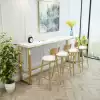 Solid wood bar table Simple marble table and chair combination Cafe long water bar high foot table and chair Living room household