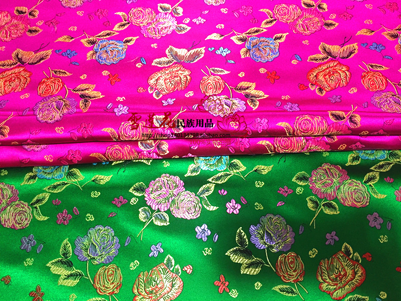 Tibetan brocade satin satin gold silk satin DIY jacquard cheongsam fabric 90cm4 color