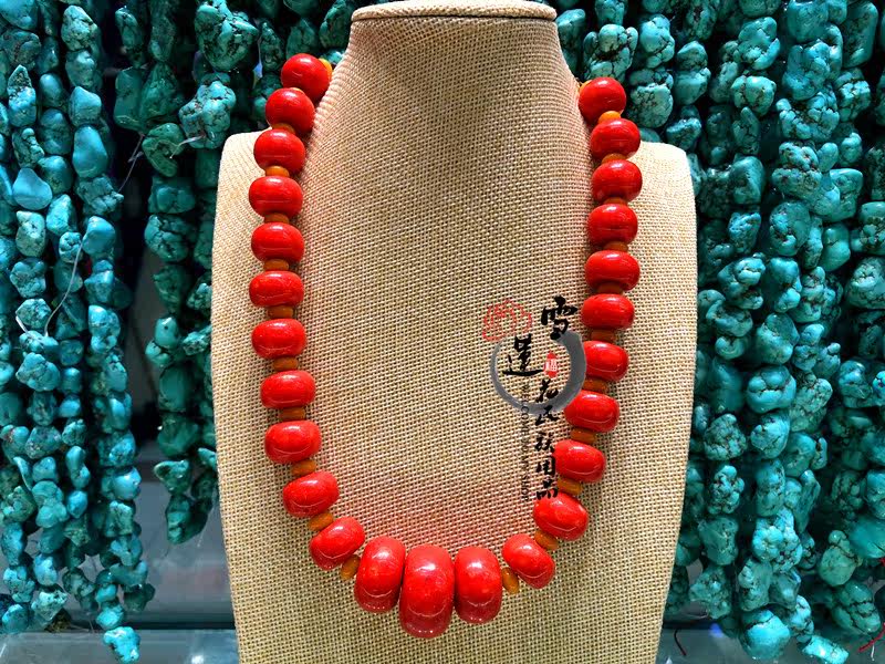 Hide Accessories Necklace Coral Necklace Suit for men and women Tibetan great love