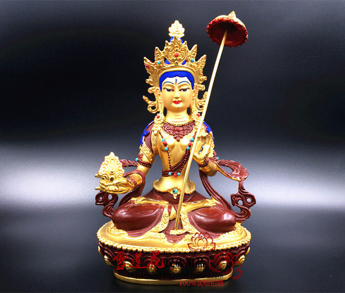 Bronze semi-white-gold large white umbrella cover 1 ruler 5 (45 cm) Made in Qinghai Tal Temple