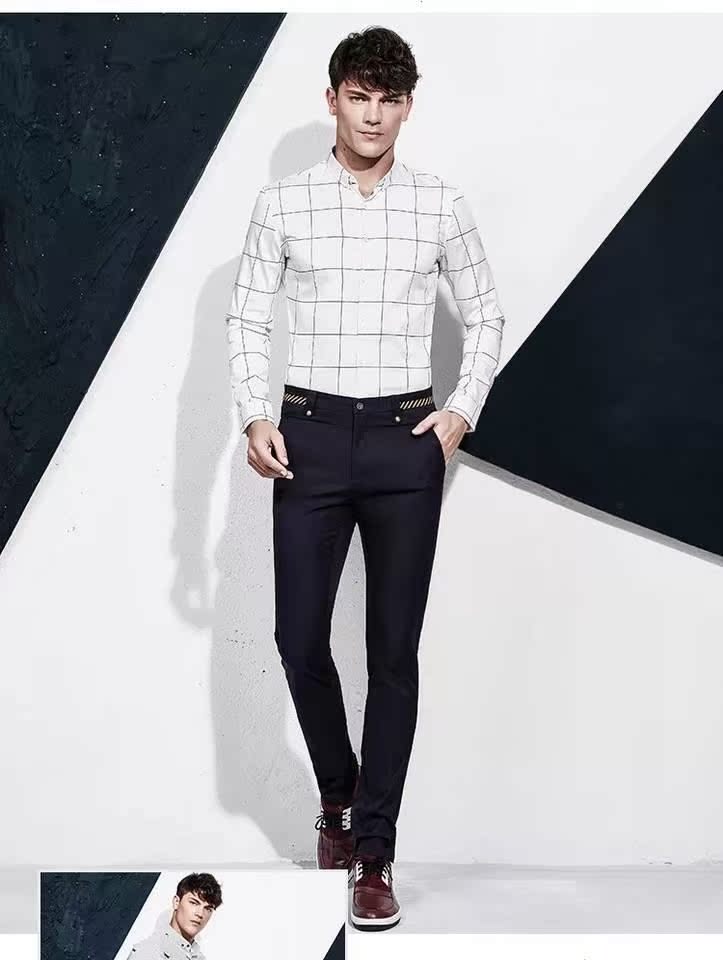 Mùa thu co giãn quần âu nam quần mỏng thẳng nam kinh doanh quần nam phiên bản Hàn Quốc của quần chân nam quần đen - Quần quần kaki nam ống đứng