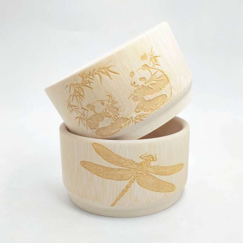 Bamboo Bowl Set, Wooden Bowl, Household Bamboo Tube Bowl, Creative Bamboo Rice Bowl, Anti-Fall, Natural Bamboo Bowl for Children, Large Size