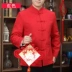Mùa thu nam trung niên Tang phù hợp với phong cách Trung Quốc quốc phục trung niên dài tay Trung Quốc cộng với phân bón XL áo cha trang phục dân tộc các nước Trang phục dân tộc