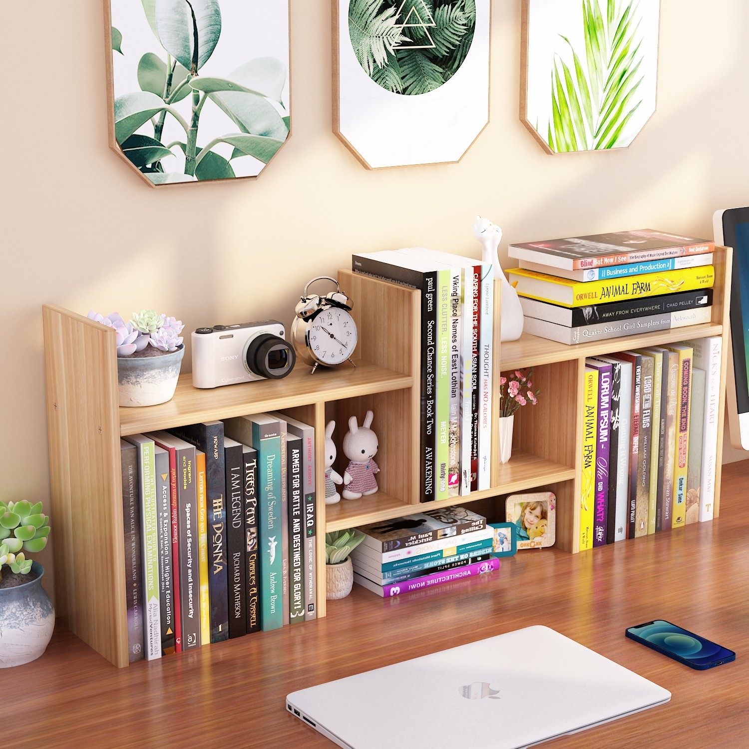 Summary Bookshelf table Children's shelves Home Students Dormitory Simple small bookcase Desktop Office accommodating shelf