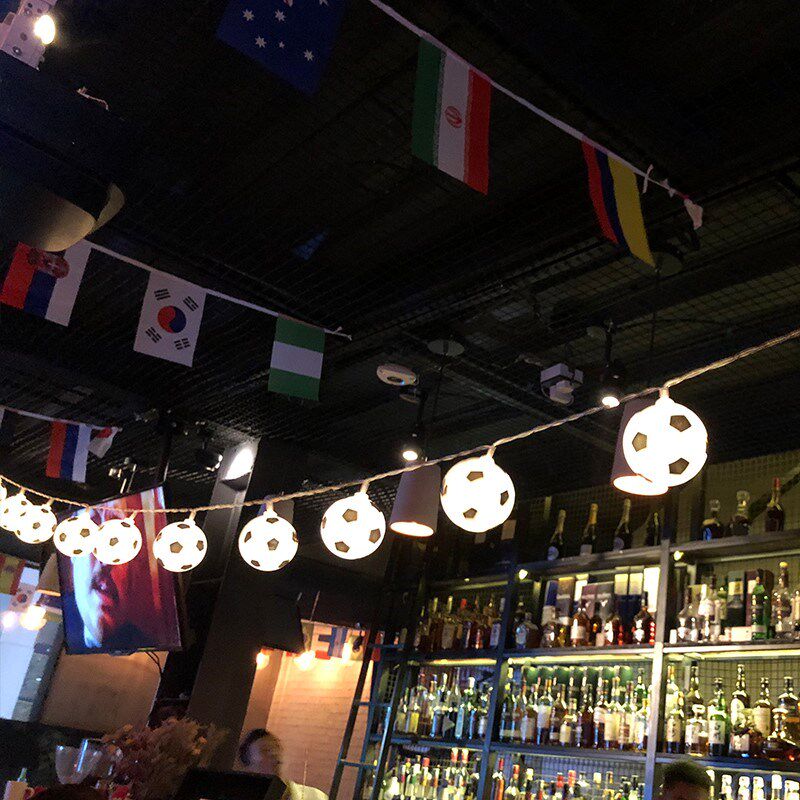 New LED lantern light string flashing light Russia World Cup football small light string creative bar theme decoration network