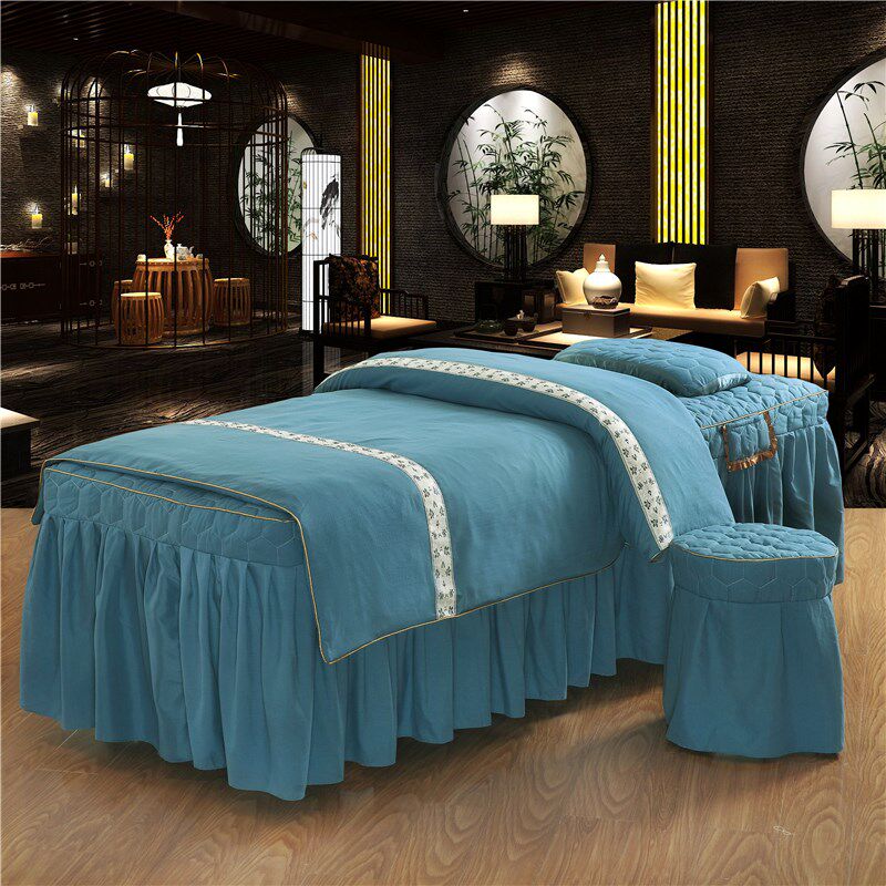 Beauty bedspread Korean massage bed cover four-piece Korean garden square head round head trapezoid 70*185 60*175