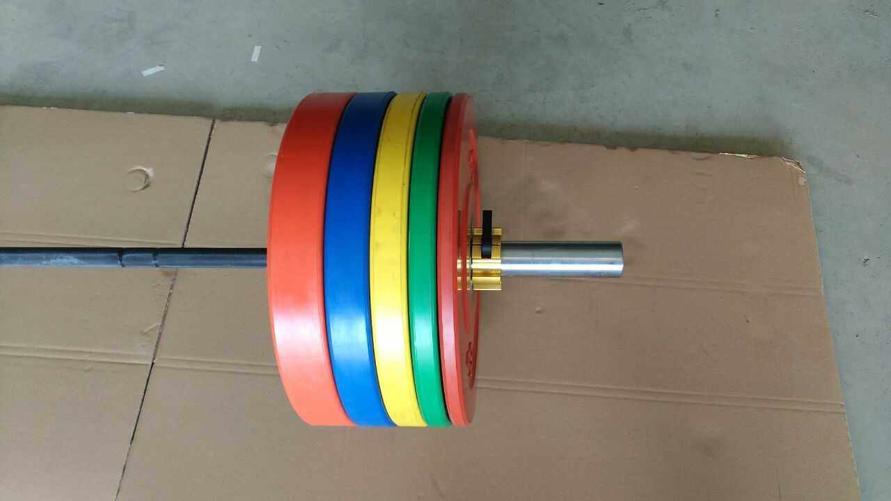 Color unmarked full plastic barbell plate