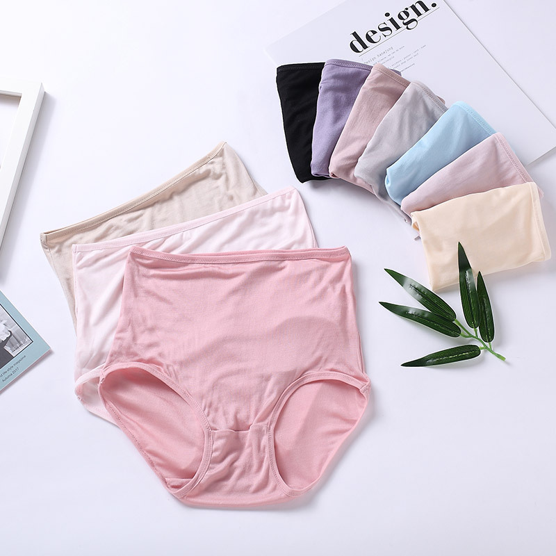 100% mulberry silk real silk underpants female high waist collection and abdominal thin section large size breathable antibacterial lady type triangular shorts