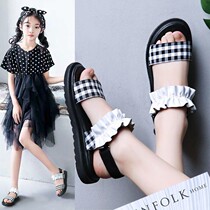 Babu Bean Girl Sandals Sandals 2022 New Summer CUHK Child Princess Children Shoes Elementary School Girls Soft Bottom Net