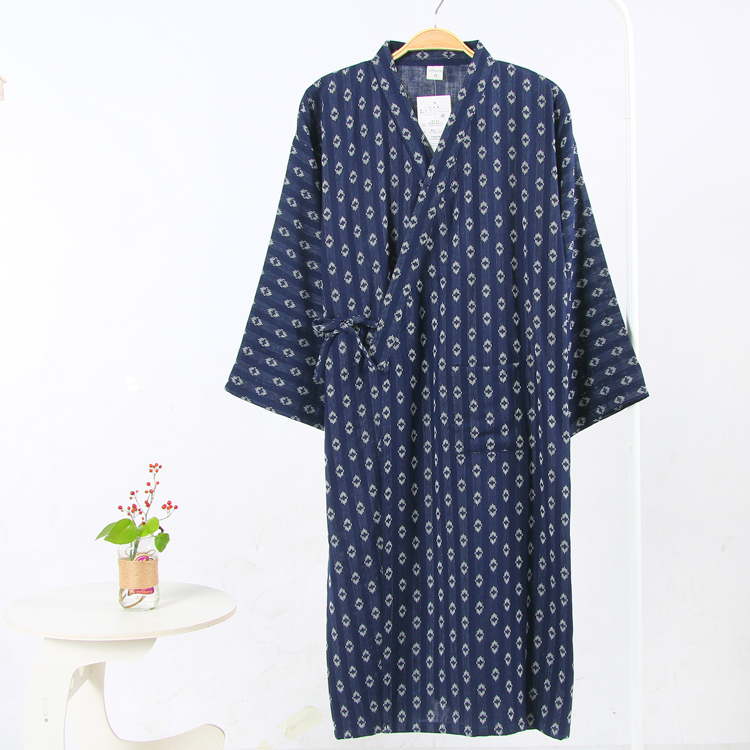 Kimono bông gạc đồ ngủ nam giới và phụ nữ dịch vụ nhà kích thước lớn Nhật Bản dài tay áo choàng áo tắm mồ hôi quần áo phong cách mới