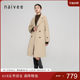 naivee Nawei 22 winter commuting workplace intellectual lapel mid-length loose wool woolen coat