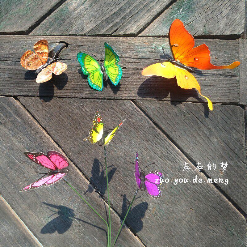 (Left and right dream)Wall decoration three-dimensional simulation butterfly wall sticker Room background wall decoration refrigerator sticker