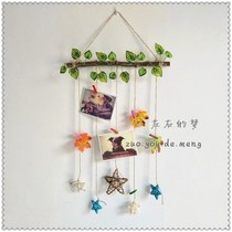 About the dream Natural dried branches Round wood chips pine cones postcard hemp rope wood clips Home decoration Decorative wall decoration Wall hanging