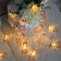 Rose gold diamond water drop LED battery Lantern string light string string light string girl heart outdoor balcony room decoration light