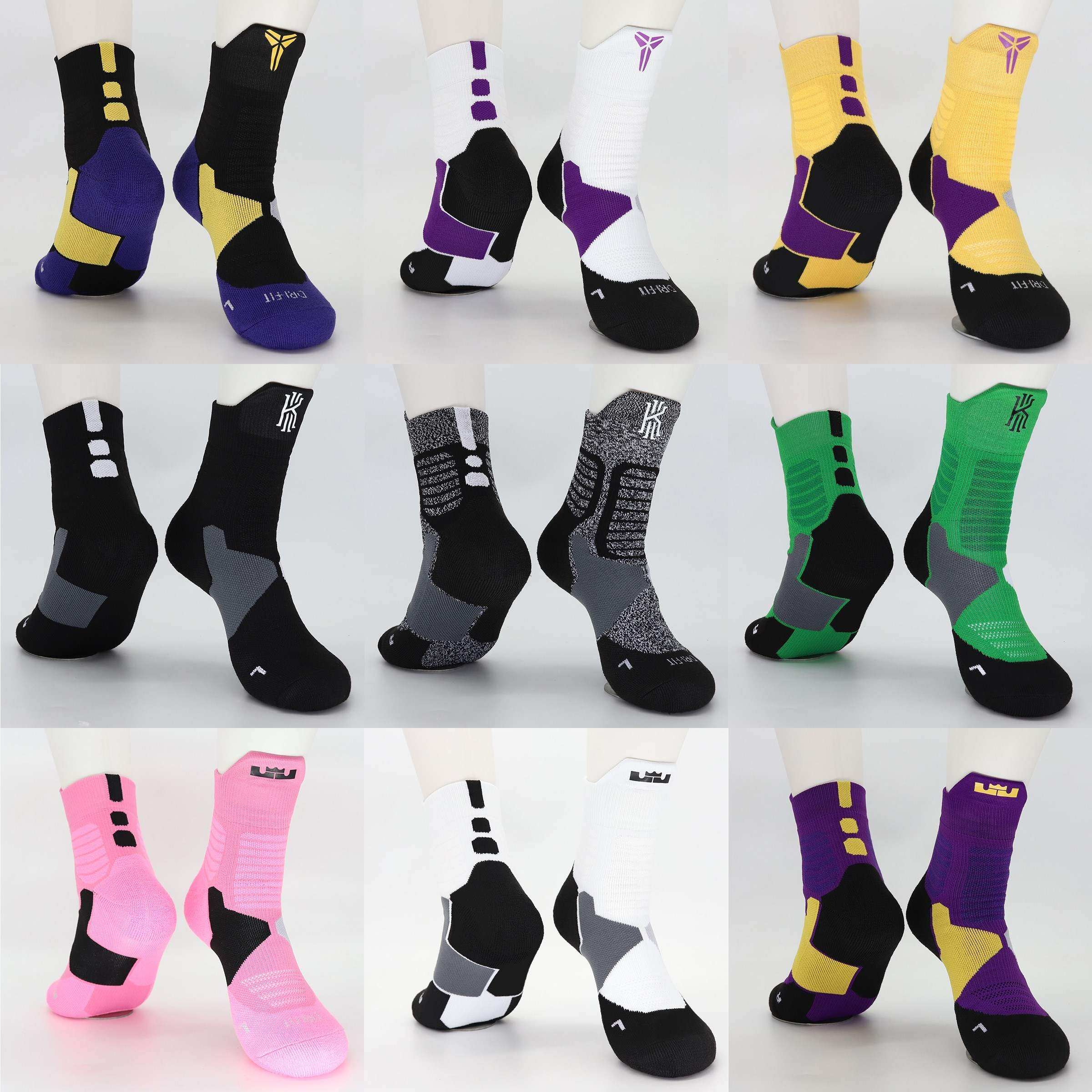 2022 Summer Kobe professional basketball socks in solid battle for high - gang sports men outdoor sports stockings