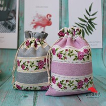 Fresh and cute little flowers small cloth bag drawstring small storage cloth bag jewelry bag mosquito repellent empty bag jewelry bag brocade
