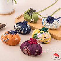 Buddhist embroidery handmade tips ancient style portable sachet empty bag portable Chinese medicine long lanyard neck