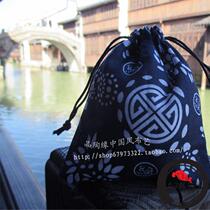 2020 new hot sale Classic green flower boufoe pearl bag Jewelry Bag ceramic Packaging Pumping Mouth Cloth Bag