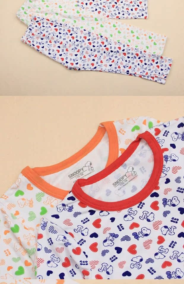 Mùa xuân và mùa thu Đồ lót snoopy Nam và nữ cotton mỏng bên trong quần len trẻ em quần áo ngủ trẻ em lớn quần áo trẻ em mùa thu - Quần áo lót đồ đẹp cho bé gái