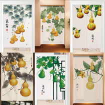 BATH CURTAIN WATERPROOF CLOTH PARTITION CURTAIN CHINESE STYLE WIND WATER CURTAIN HYACINTH DOOR CURTAIN CLOTH ART BEDROOM HOME TOILET SEMI-CURTAIN