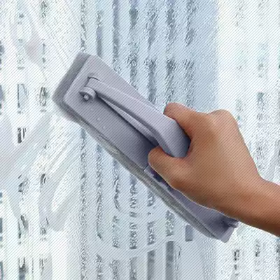 Folding squeezing water sponge cleaning brush with handle controllable water sponge wipe double-sided kitchen table brush long handle tile brush