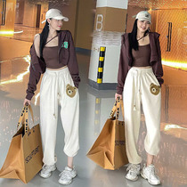 Casual sports suit womens short jacket fashion thin winter sports pants all-match student foreign style Korean dance clothes