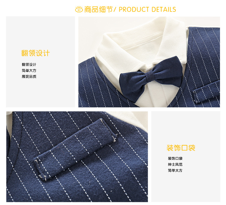 Phiên bản Hàn Quốc của quý ông sơ sinh trăng tròn trăm ngày tuổi tay áo dài bé trai quần áo cotton hộp quà bé xuân hè sắm đồ sơ sinh