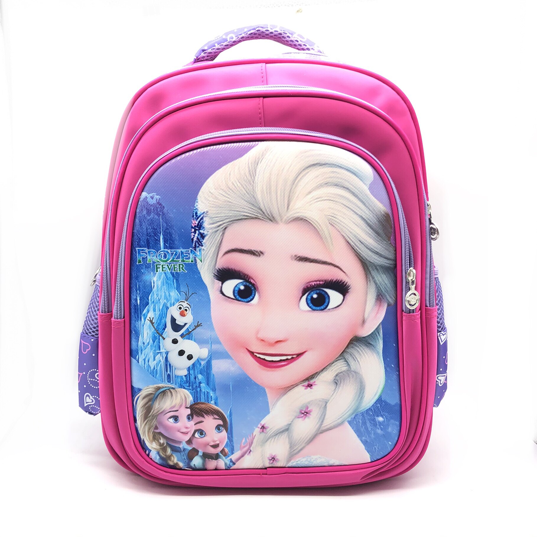 Primary school students 1-4 grade ice and snow chic edge waterproof decompression protective ridge Girl Girl double shoulder cartoon Shoulder Bag