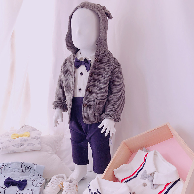 2018 Fall new children sweater cardio-hoodie Korean version pure cotton boy needle weasel-shirt spring autumn baby blouses