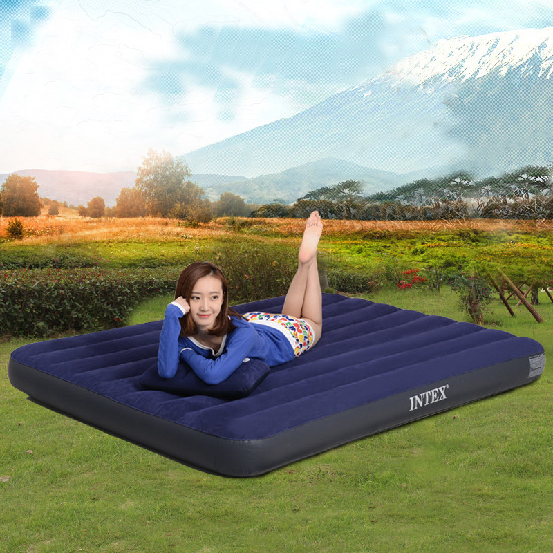 Outdoor INTEX inflatable bed mat household large lunch break outdoor single double thickened air cushion bed folding convenient