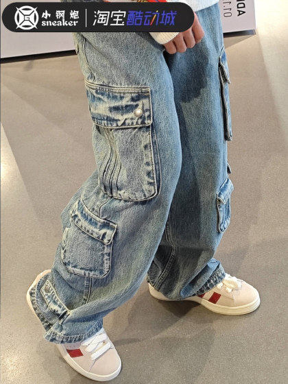 阿迪达斯三叶草牛仔裤男女王安宇同款休闲阔腿工装裤JY0203JY0204