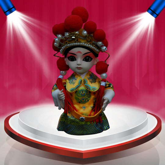 中国风绢人唐人娃娃玩偶京剧人物脸谱特色小礼品送老外北京纪念品