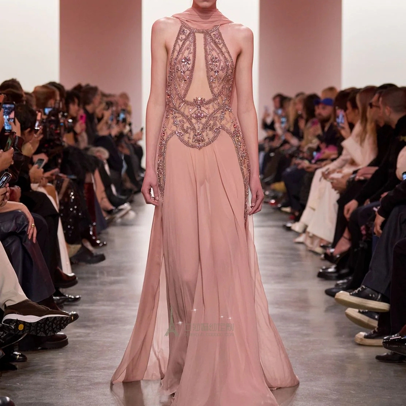 Eliesaab Spring and Summer Refreshing Silk Gauze Dress Evening Gown Bridal Wedding Dress Toast Dress Engagement Host Performance Dress