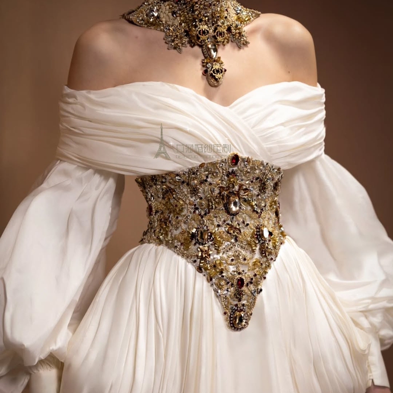 Mysterious Muse Goddess Vintage Baroque Wedding Dress Bridal Puff Sleeve Outing Gown Birthday Photography Performance Mysterious Muse Goddess Vintage Baroque Wedding Dress Bridal Puff Sleeve Outing Gown Birthday Photography Performance