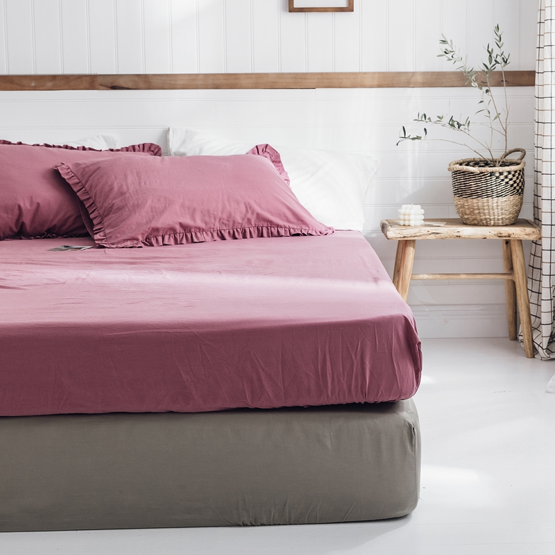 Tấm trải giường bằng vải cotton đơn giản, 笠 Simmons bọc nệm bằng vải cotton màu đơn - Trang bị Covers Ga phủ giường