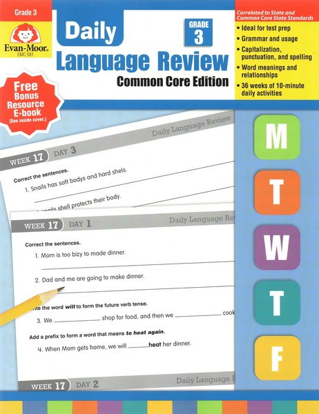 Evan-Moor全集美国加州非常著名的PDF教材  Daily Language Review Grade 1-8 儿童英语练习册练习题 1年级-8年级 12345678年级完整电子版