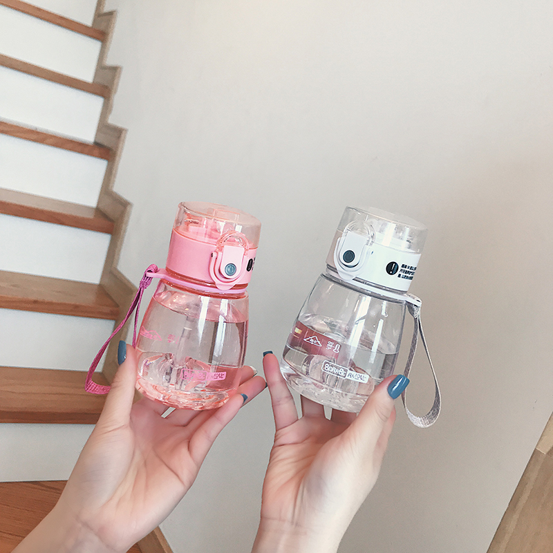 Plastic water glass female portable small cute girl Jane about Korean version of anti-fall high temperature resistant straw cup student ins