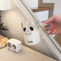 Water drinking water glasses Inwind minimalist about cute glass transparent milk cup Childrens office Home Handle Mark Cup