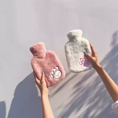 Hot water bag female water-filled cartoon plush cute hand-warming treasure large warm compress belly portable warm water bag students