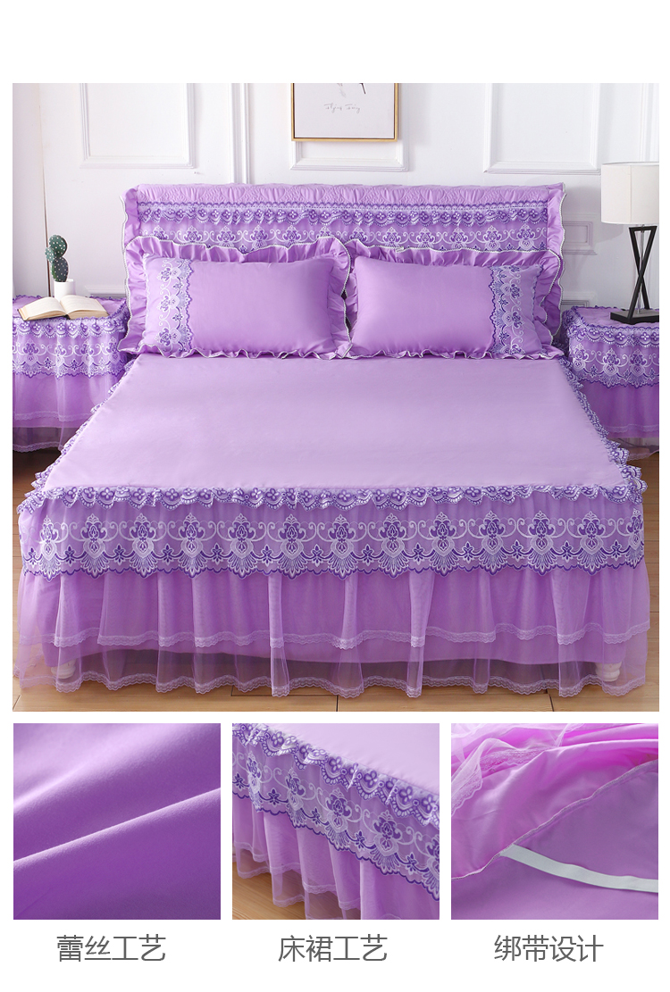 Summer Four Seasons in hiện hành, ren một mảnh giường váy 1,5m bedspread hoa Gắn 1,8 m khăn trải giường - Váy Petti váy giường đẹp	
