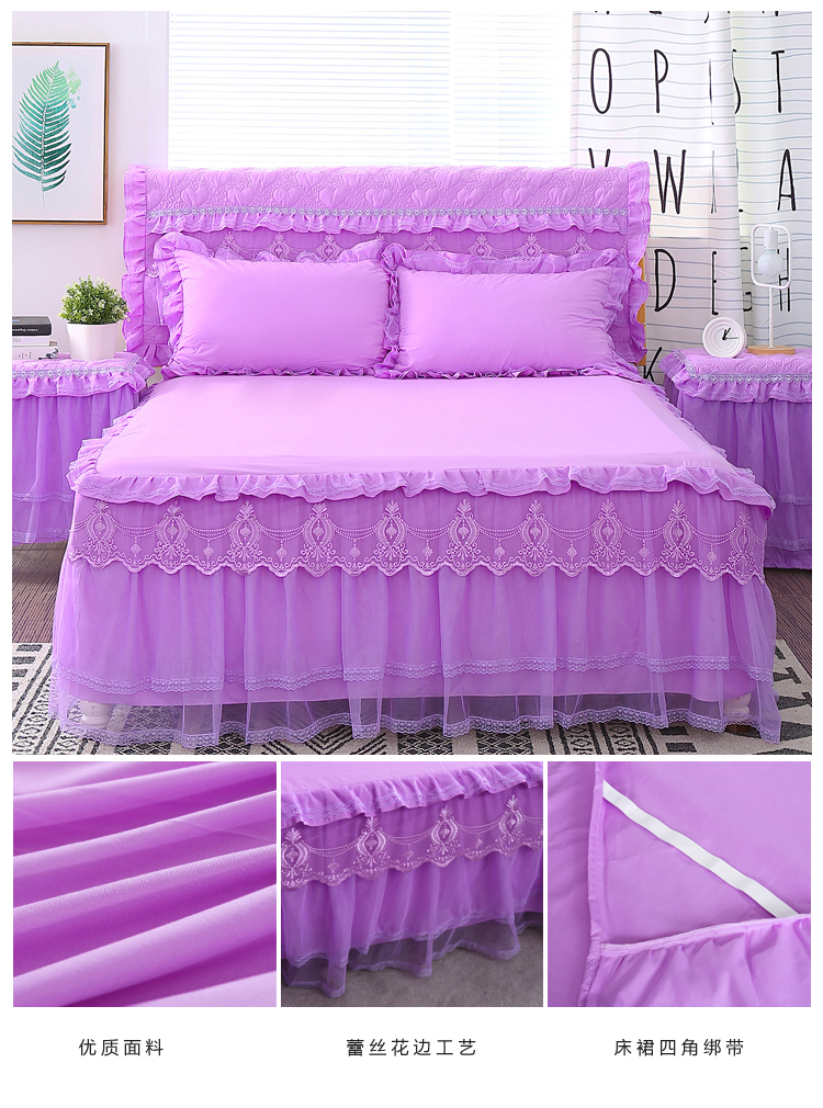 Summer Four Seasons in hiện hành, ren một mảnh giường váy 1,5m bedspread hoa Gắn 1,8 m khăn trải giường - Váy Petti váy giường đẹp	