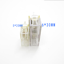 FUSE Glass Tube Fuse Holder 5*20 6*30mm fuse tube fuse clip yellow with transparent cover
